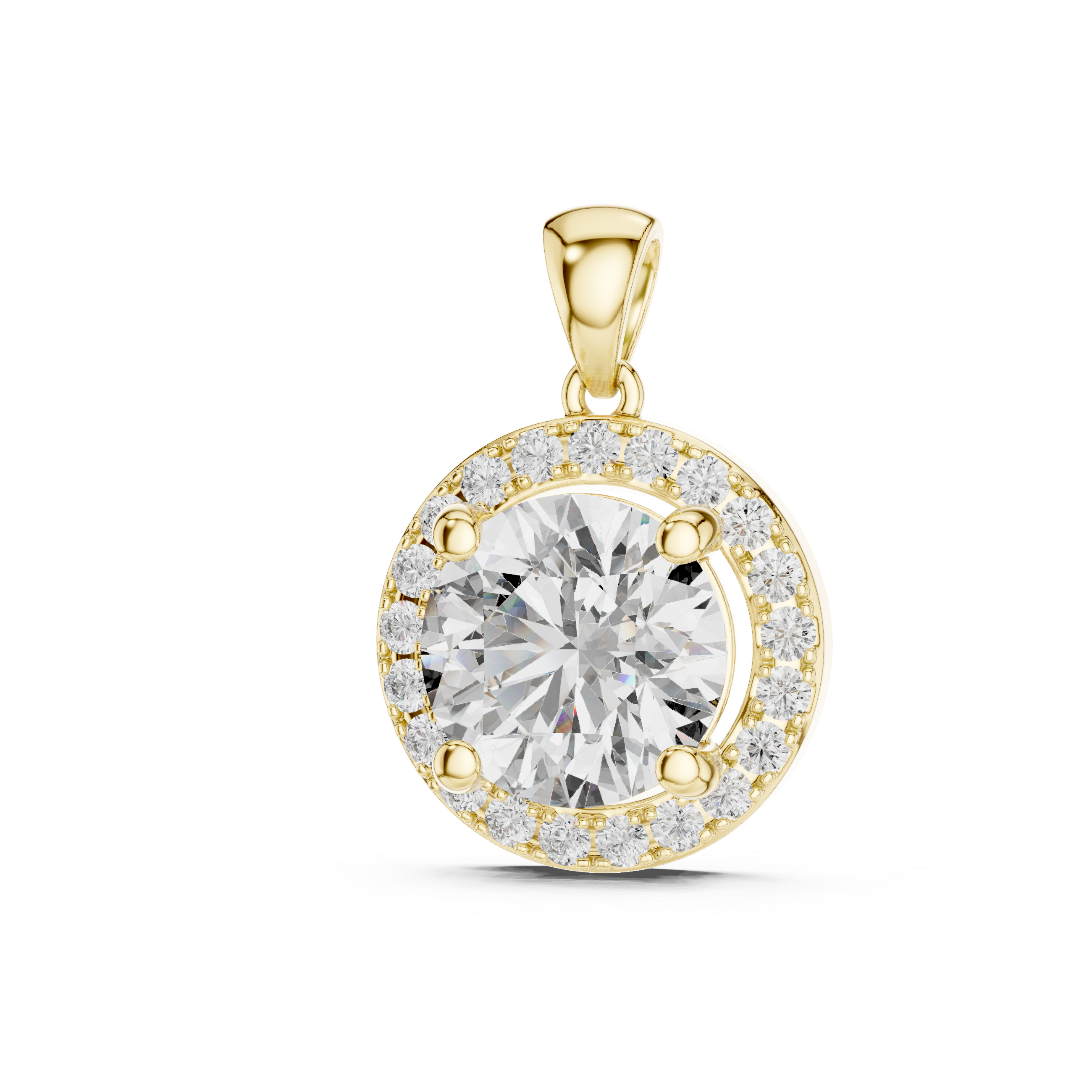 Luxury Halo Round Pendant