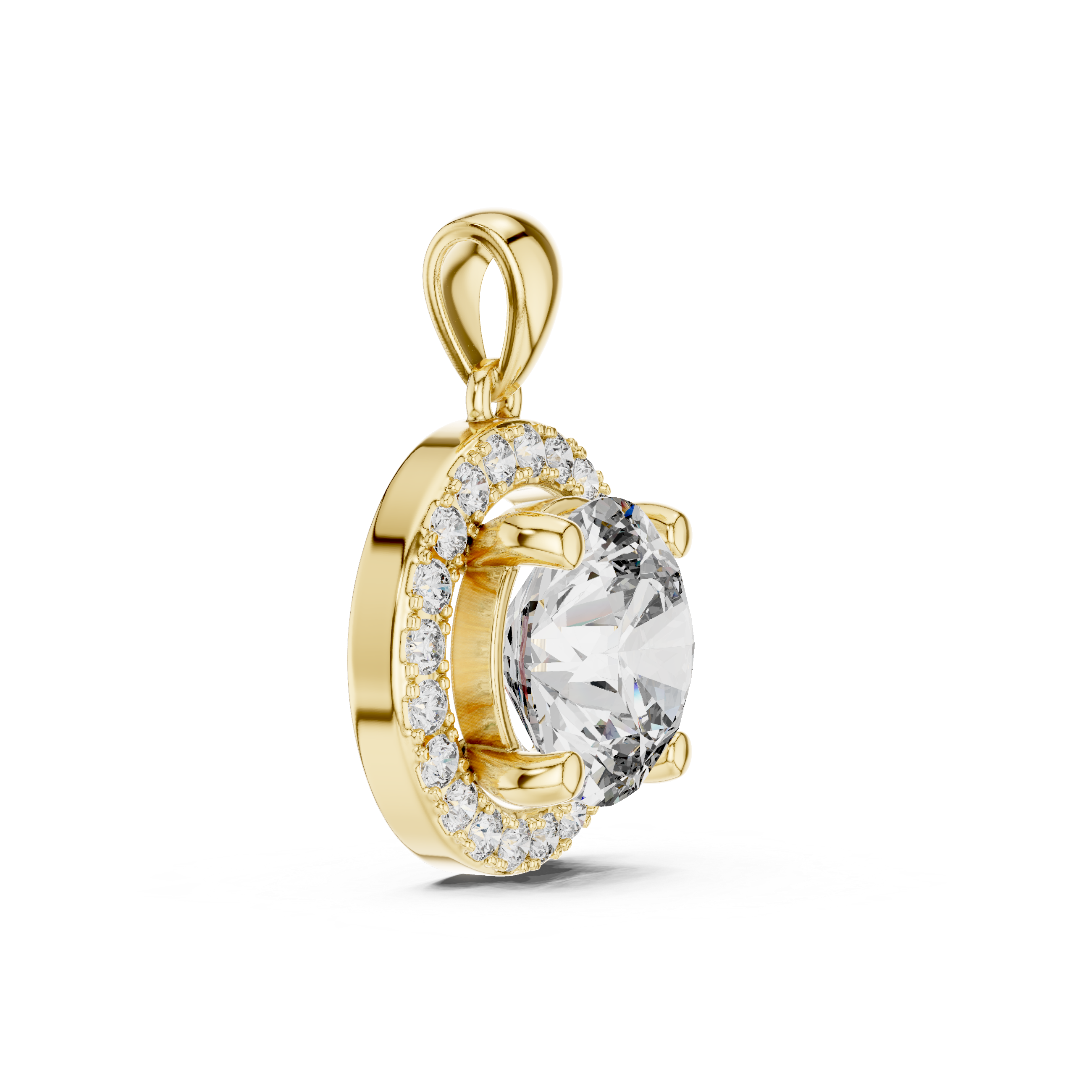 Luxury Halo Round Pendant
