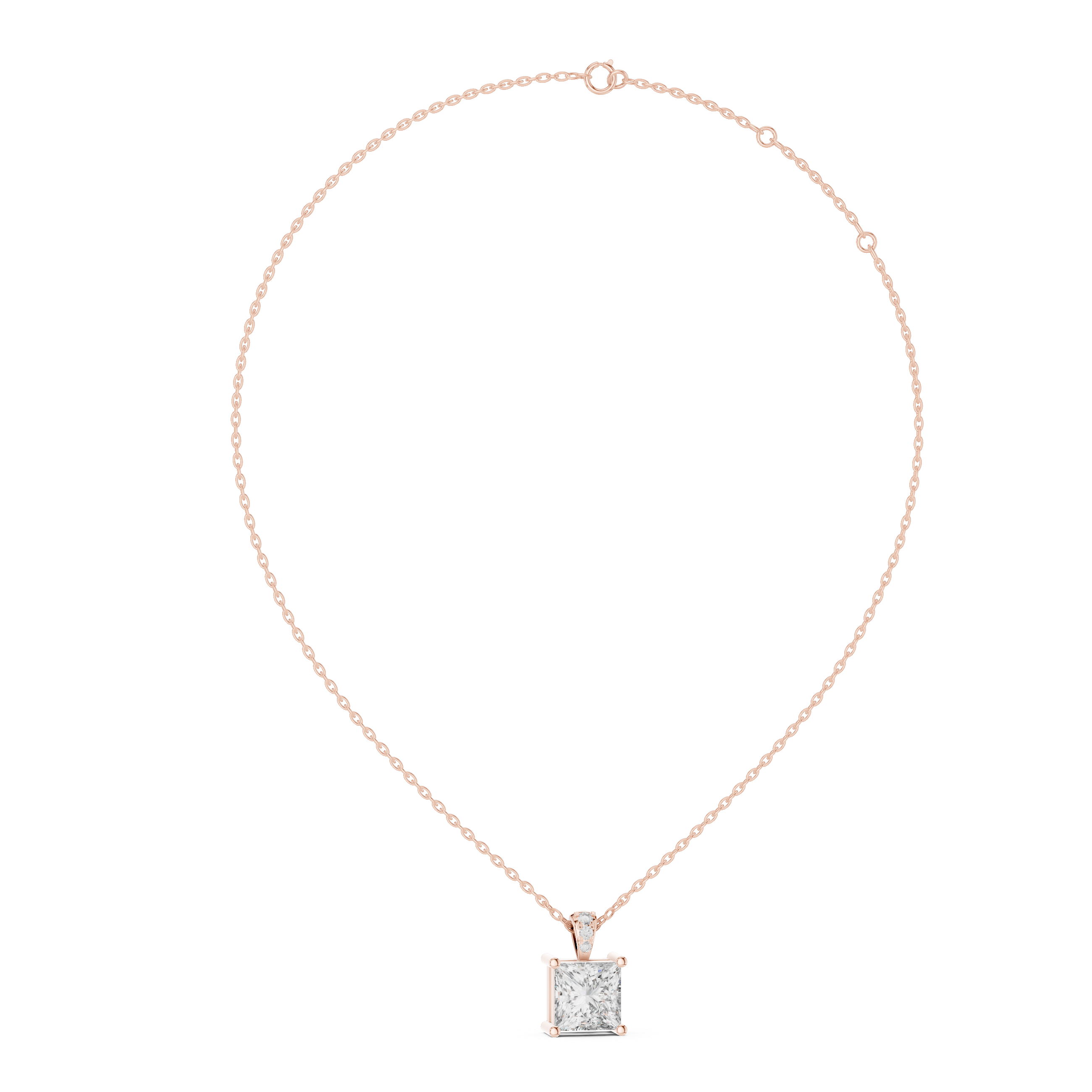 Princess Cut Solitaire Pendant