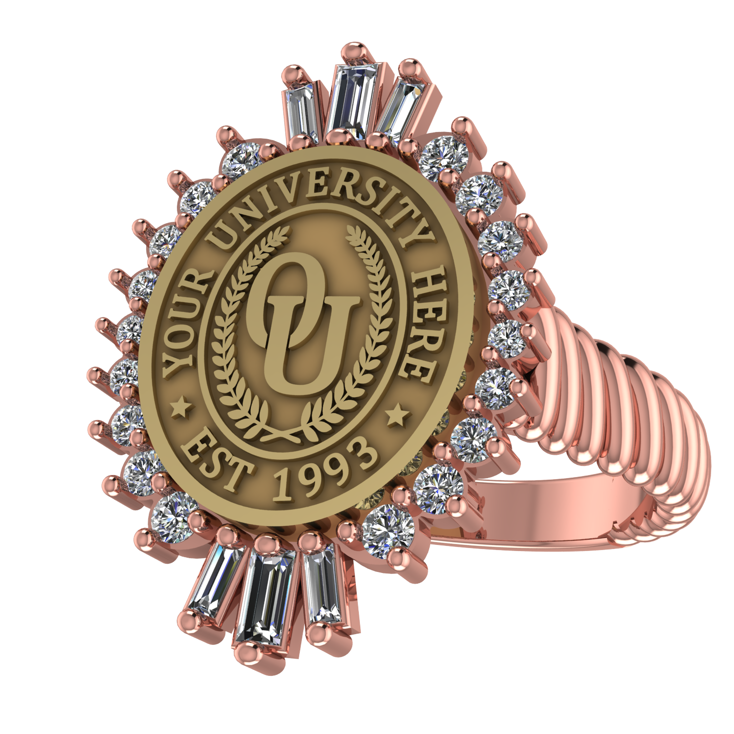 Seren Oval | Rope Core Band Custom Collage Ring