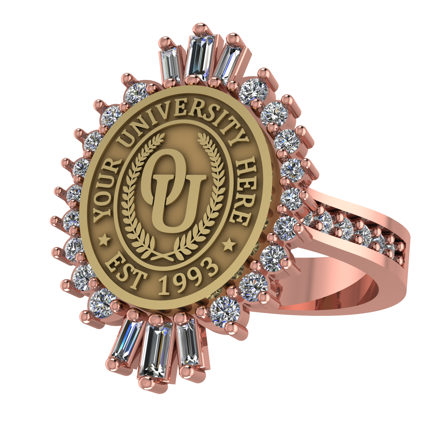 Seren Oval | Channel Core Band Custom Collage Ring