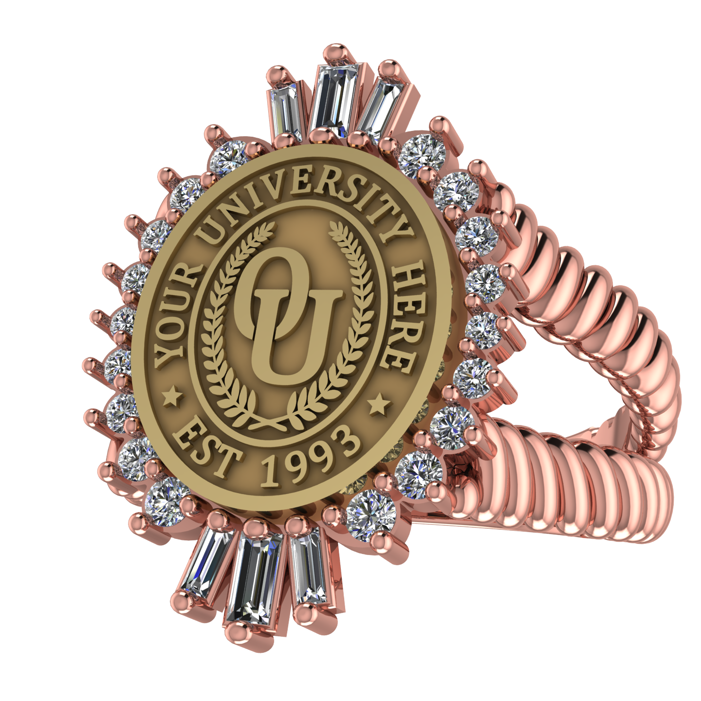 Seren Oval | V-Rope Band Custom Collage Ring