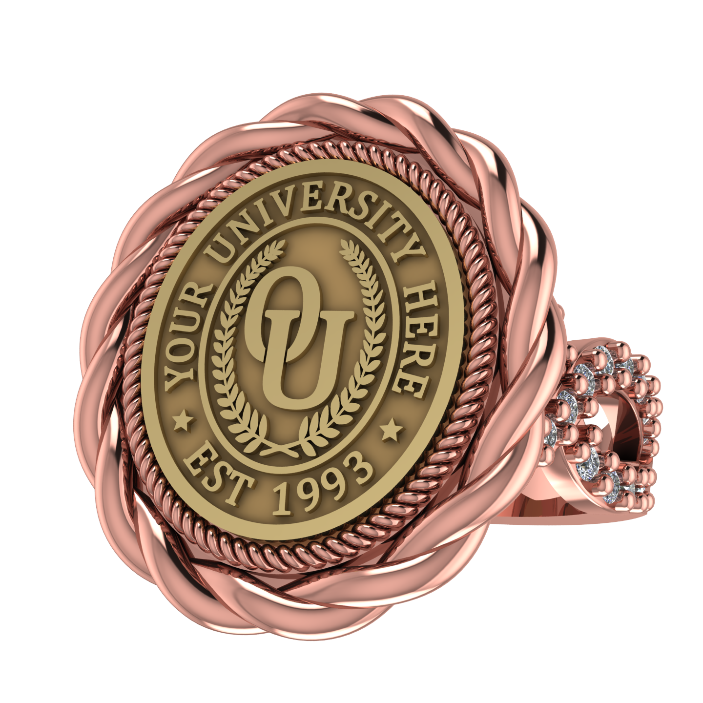 Melipat | Infinity Pave Band Custom Collage Ring