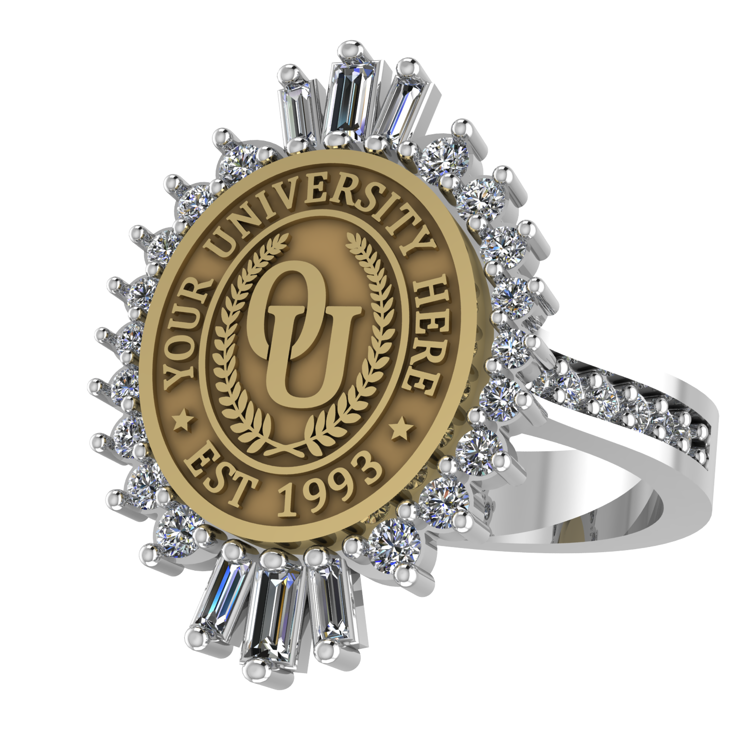 Seren Oval | Channel Core Band Custom Collage Ring