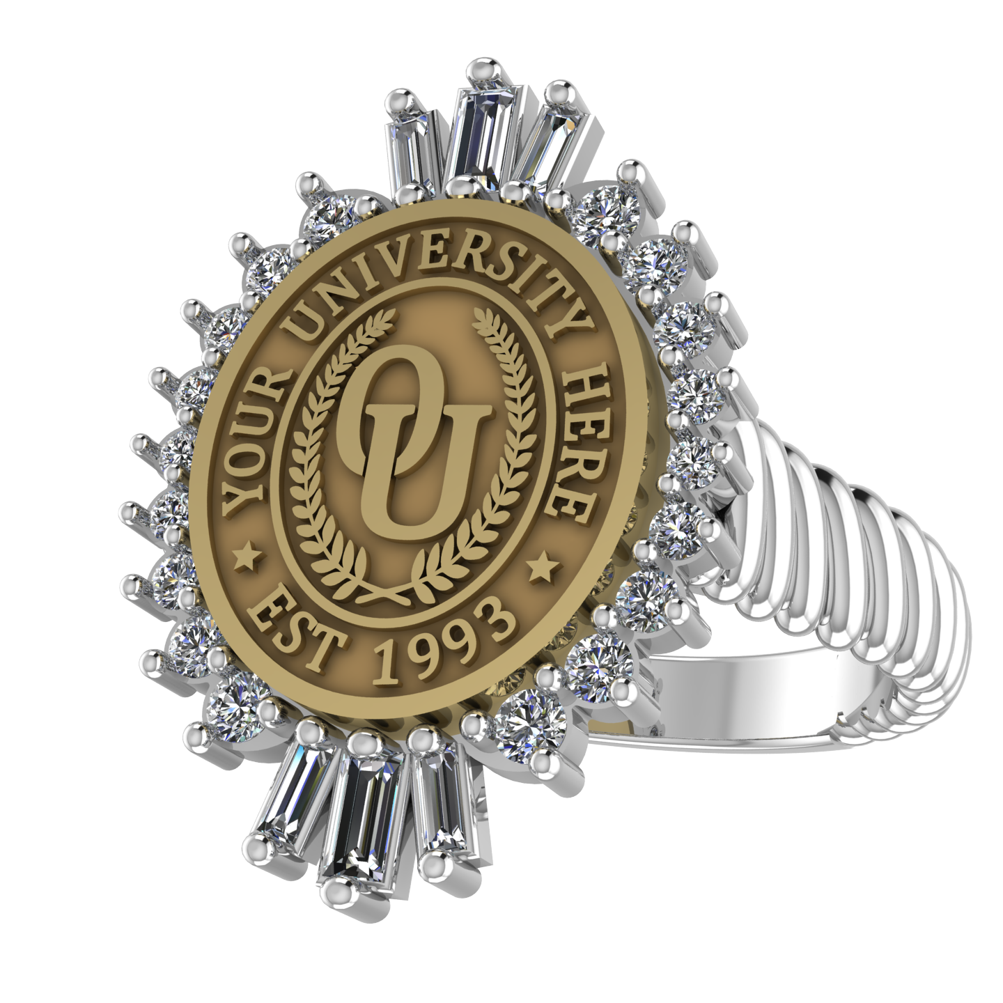 Seren Oval | Rope Core Band Custom Collage Ring