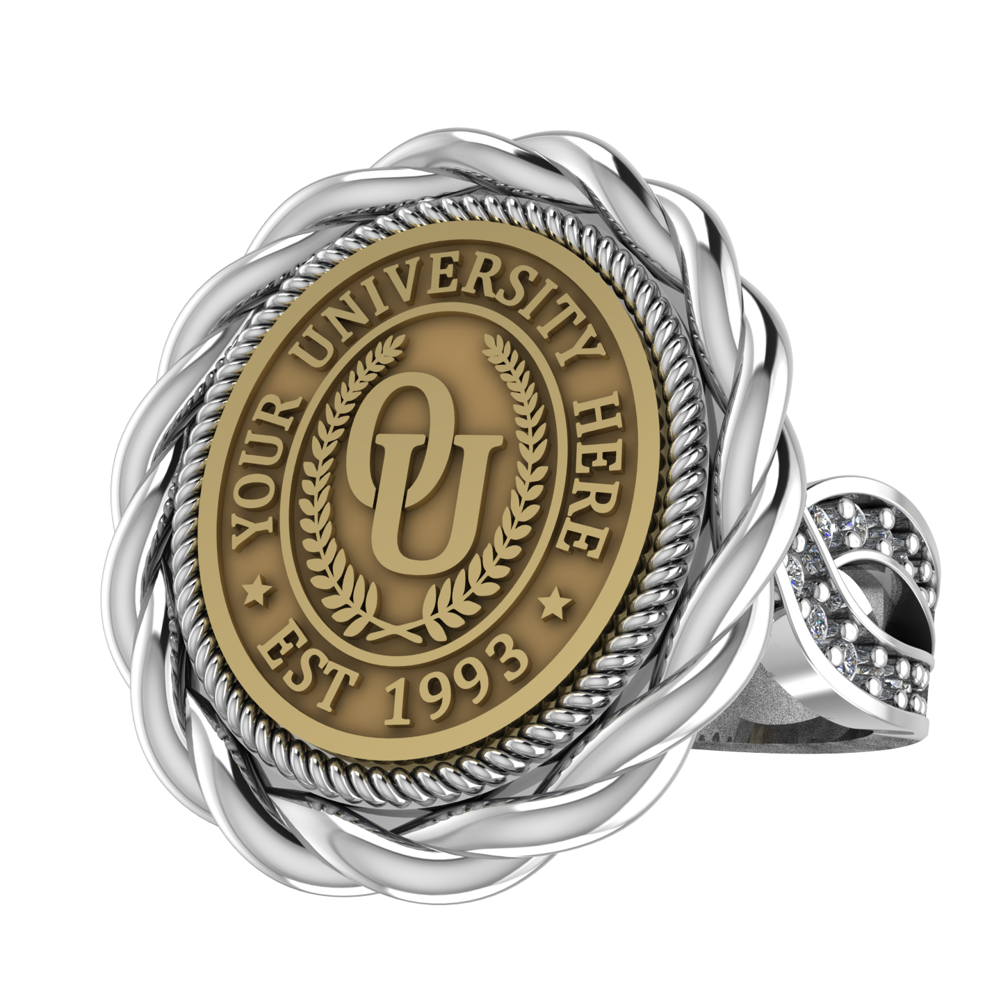 Melipat | Infinity Pave Band 2 Custom Collage Ring