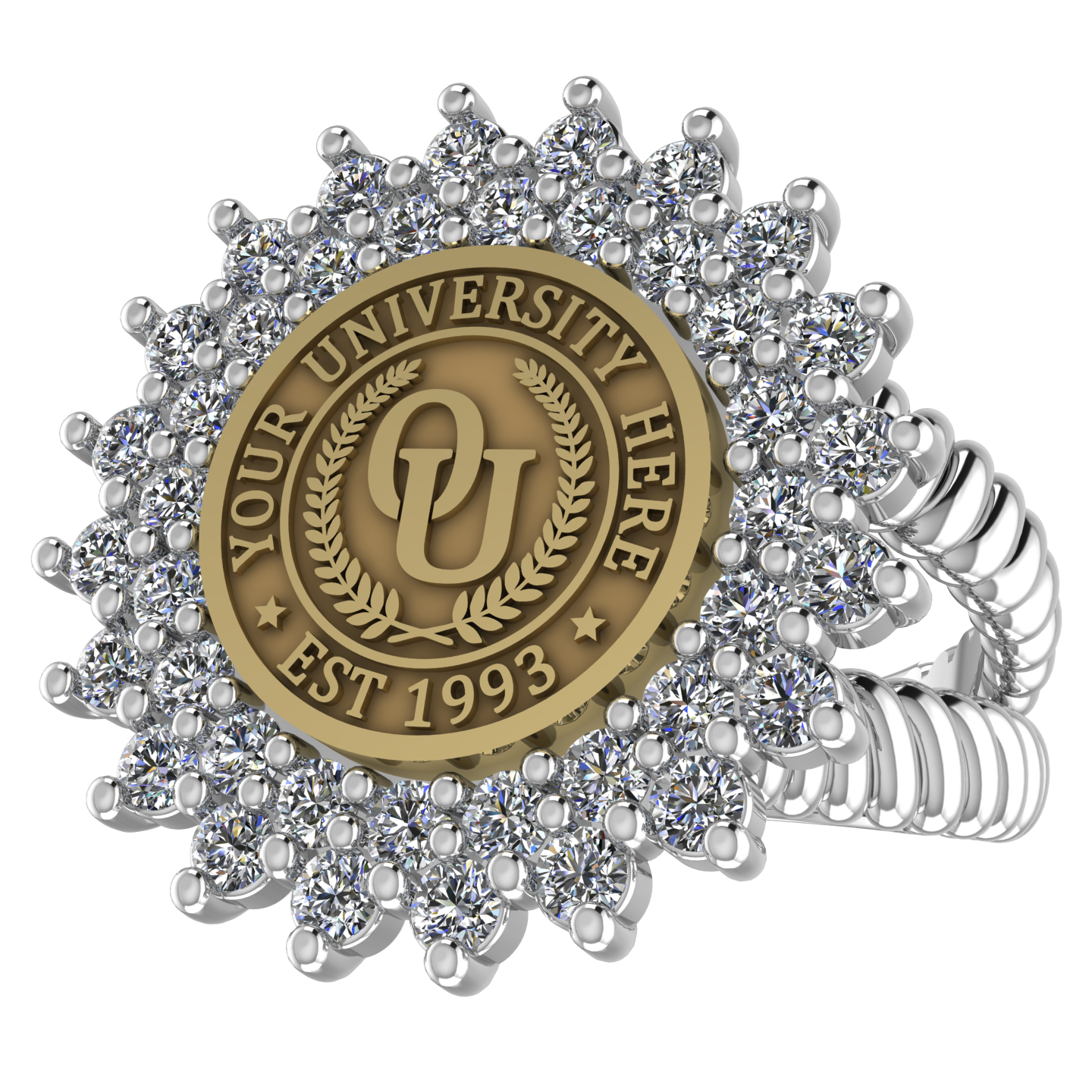 Splendid | V-Rope Band Custom College Ring