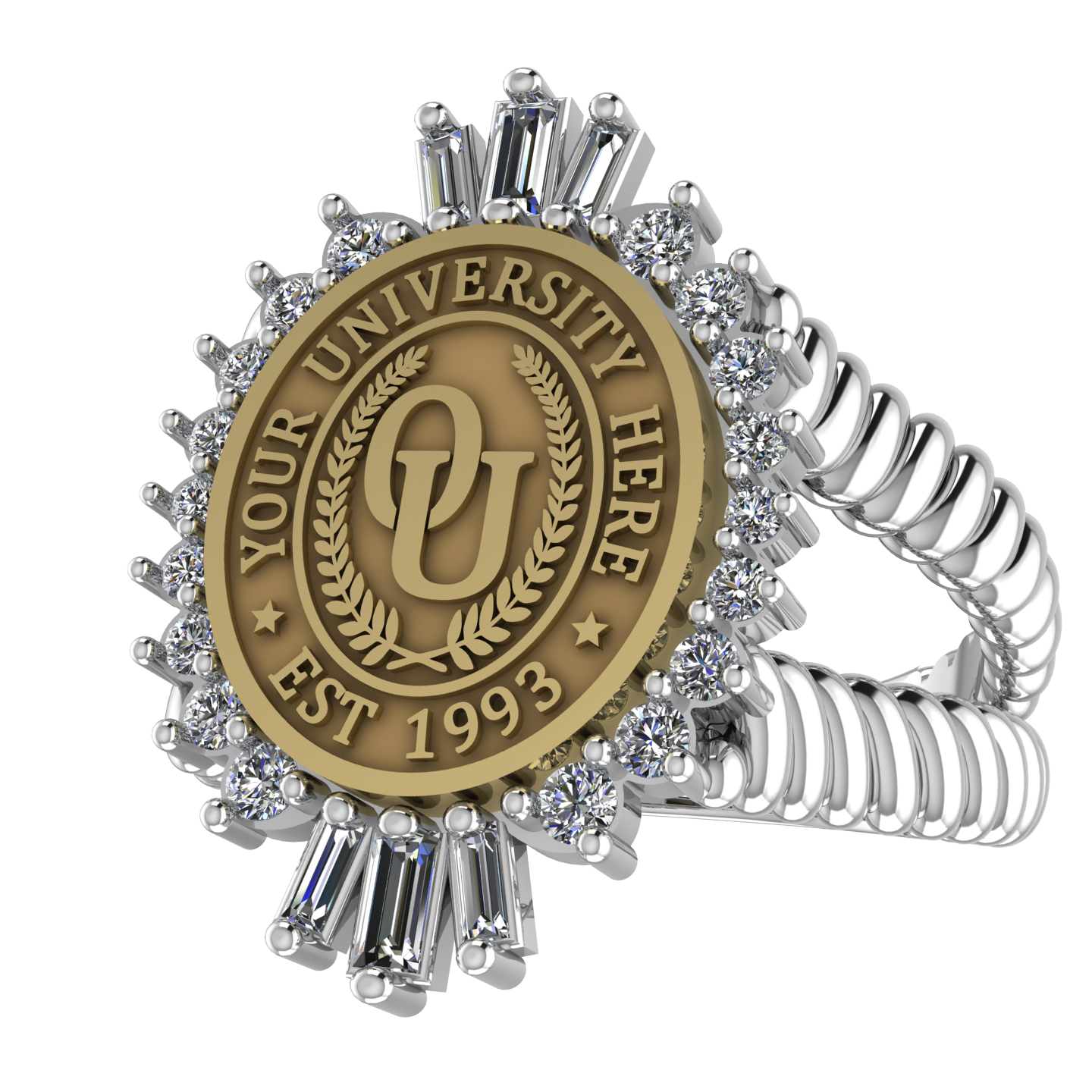 Seren Oval | V-Rope Band Custom Collage Ring