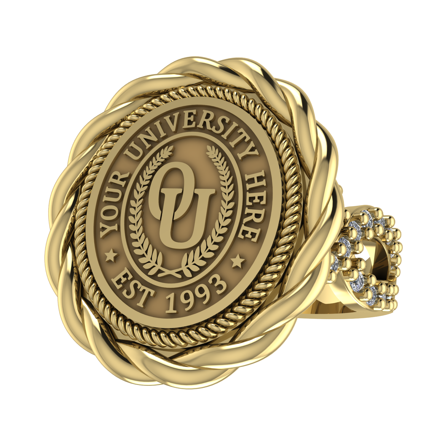 Melipat | Infinity Pave Band Custom Collage Ring