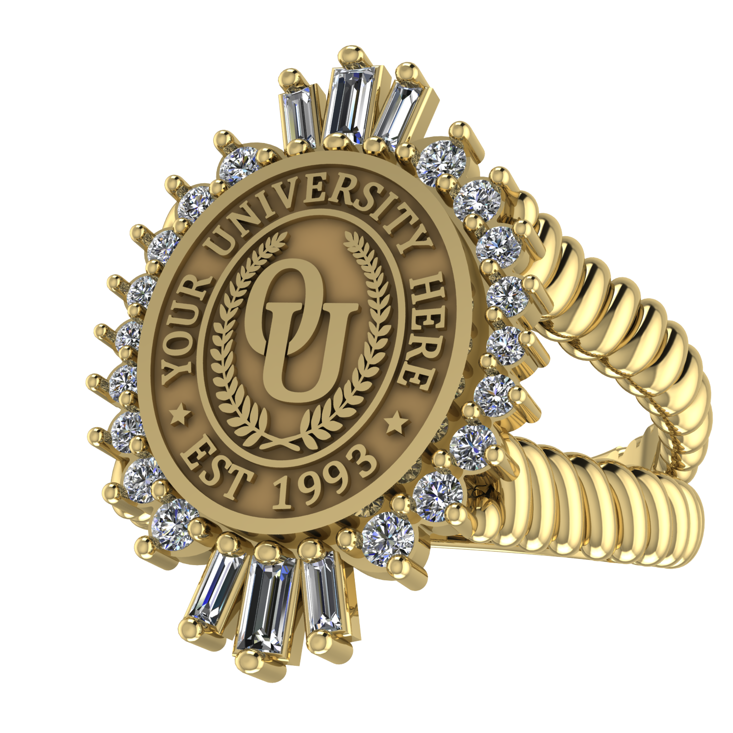 Seren Oval | V-Rope Band Custom Collage Ring