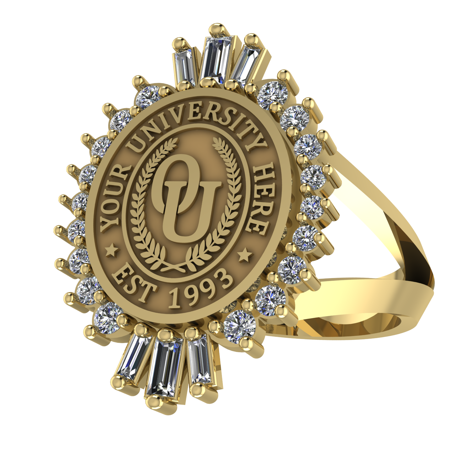 Seren Oval | V-Frame Band Custom Collage Ring