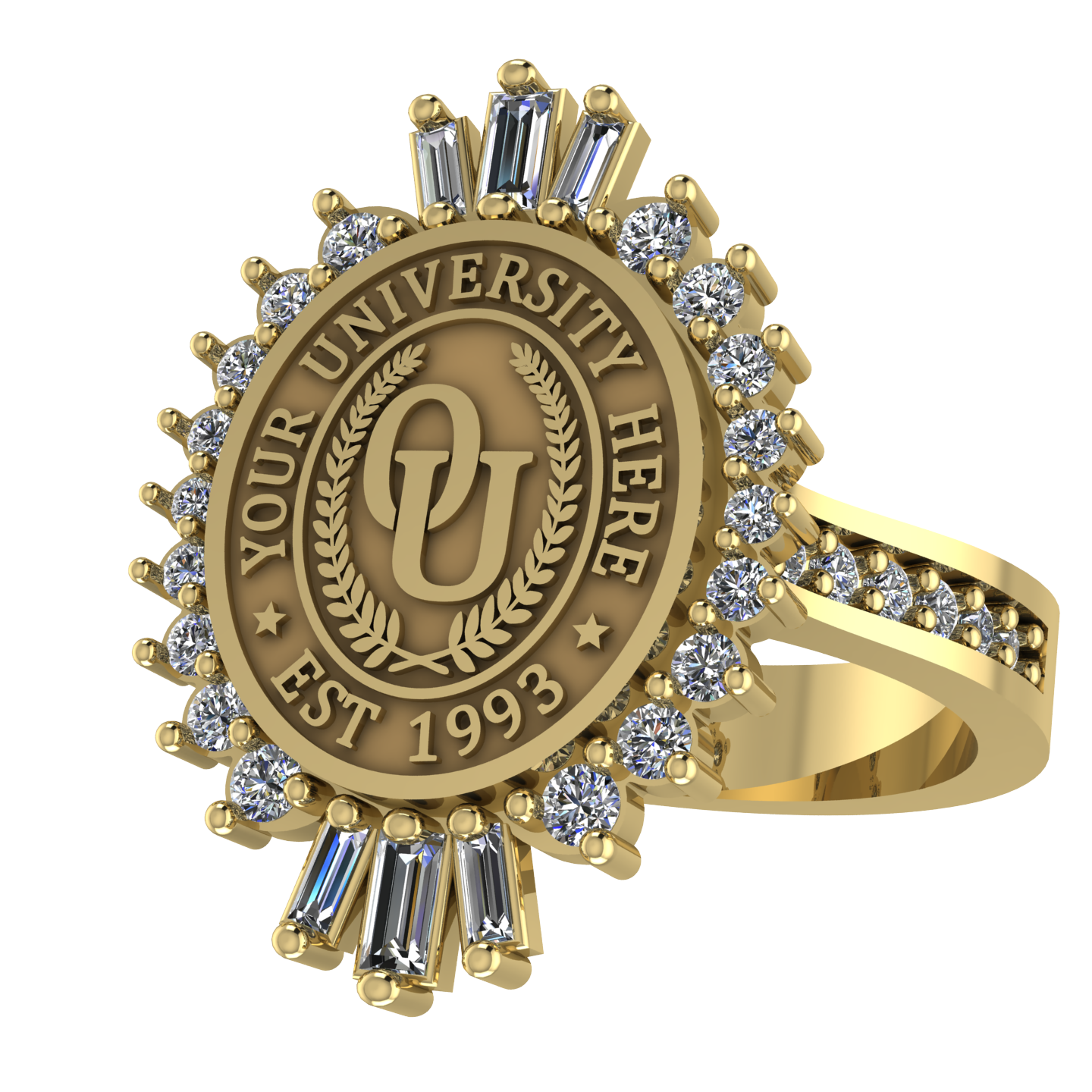 Seren Oval | Channel Core Band Custom Collage Ring