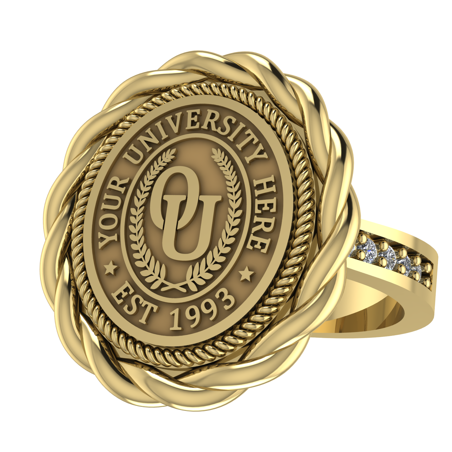 Melipat | Channel Core Band Custom Collage Ring