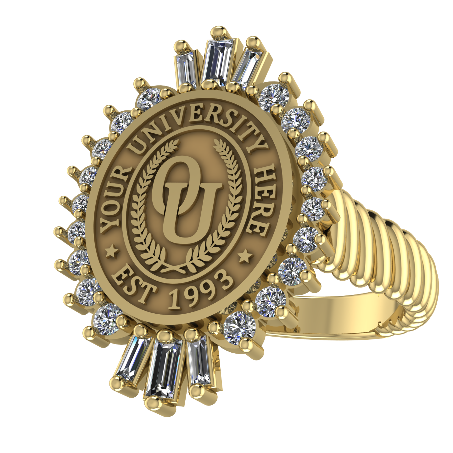 Seren Oval | Rope Core Band Custom Collage Ring