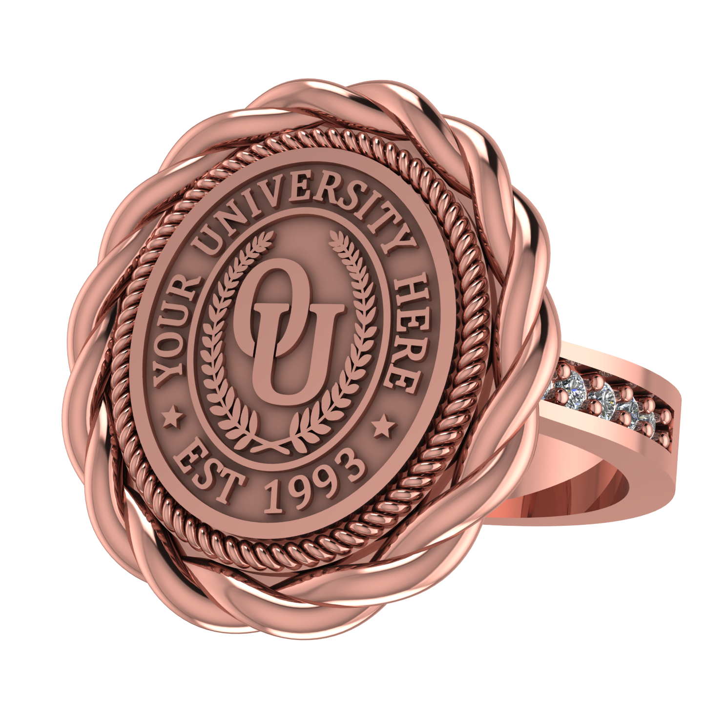 Melipat | Channel Core Band Custom Collage Ring