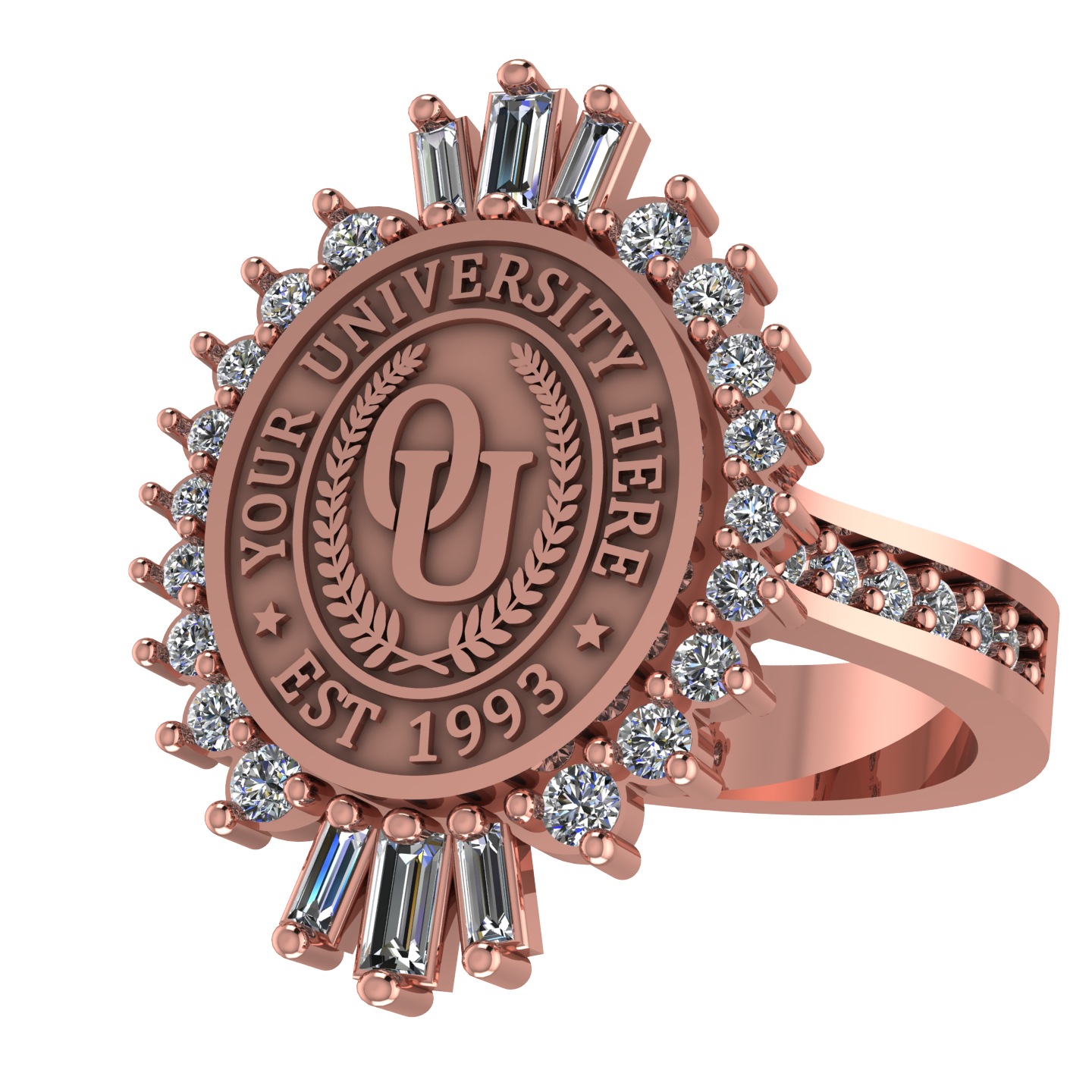 Seren Oval | Channel Core Band Custom Collage Ring