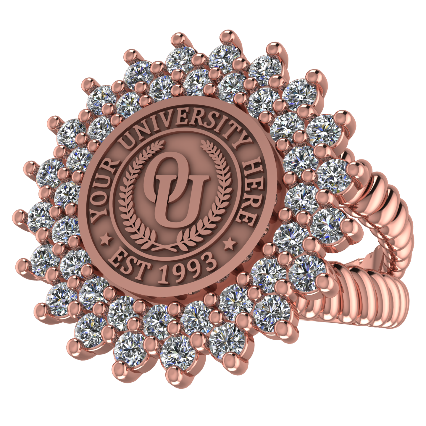 Splendid | V-Rope Band Custom College Ring
