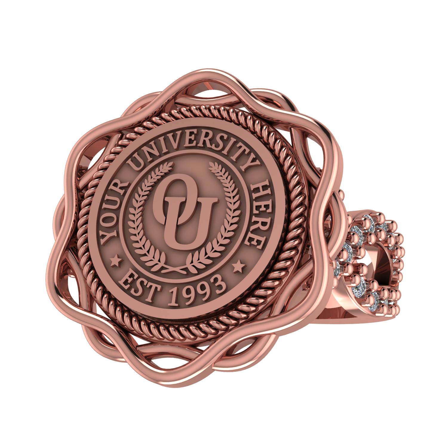 Slanga | Infinity Pave Band Custom College Ring