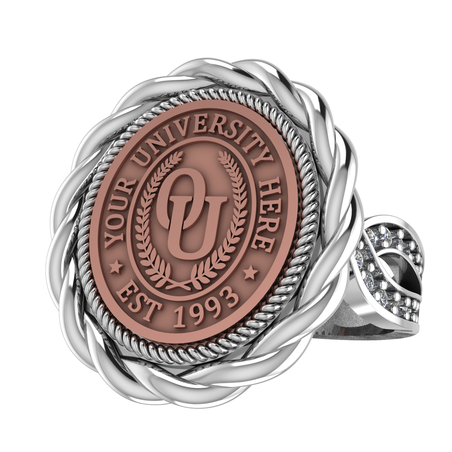 Melipat | Infinity Pave Band 2 Custom Collage Ring