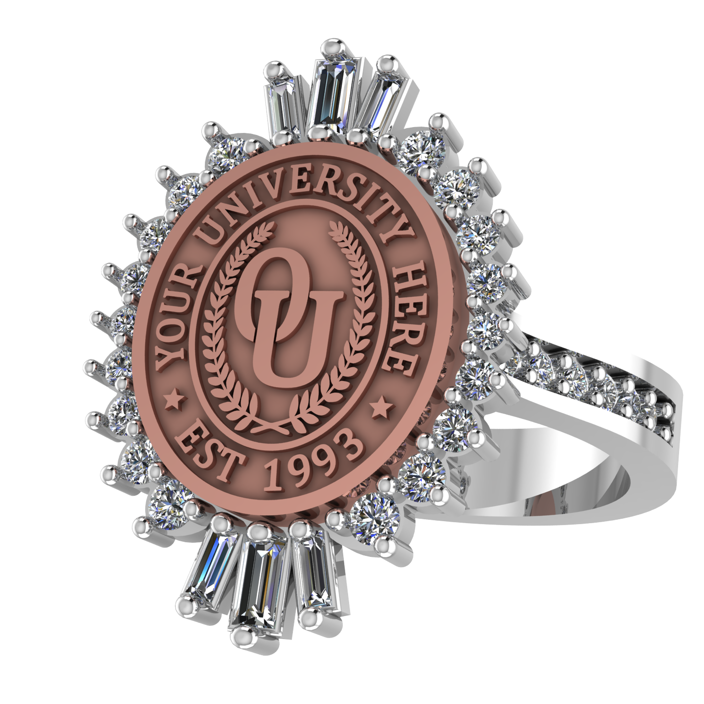 Seren Oval | Channel Core Band Custom Collage Ring