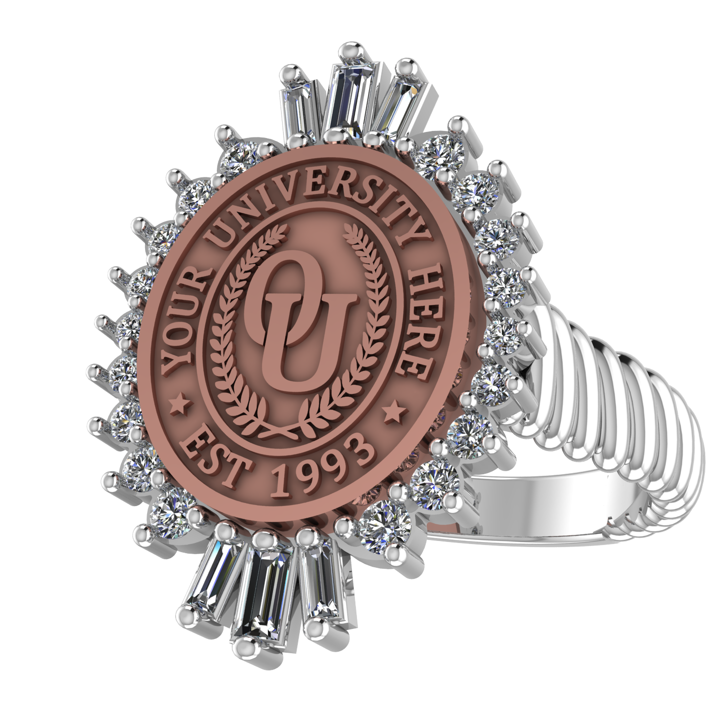 Seren Oval | Rope Core Band Custom Collage Ring