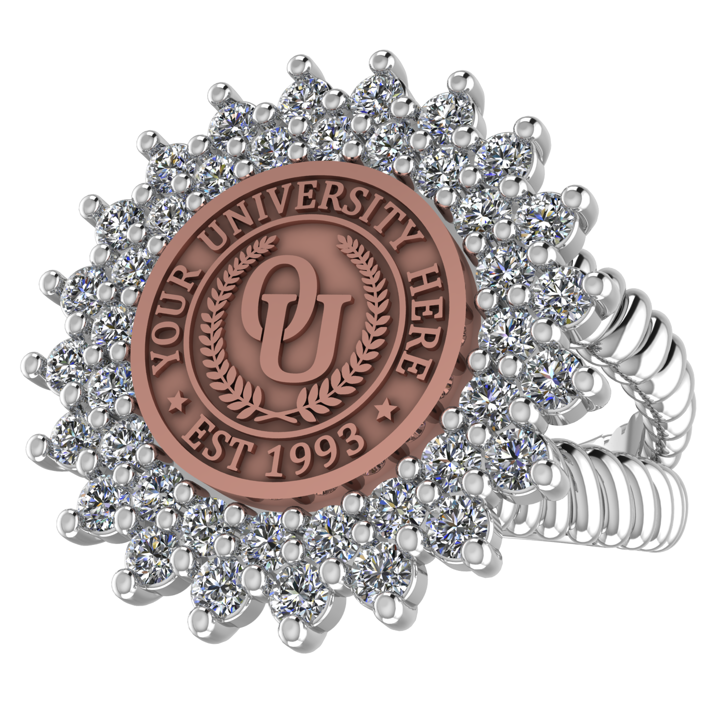 Splendid | V-Rope Band Custom College Ring