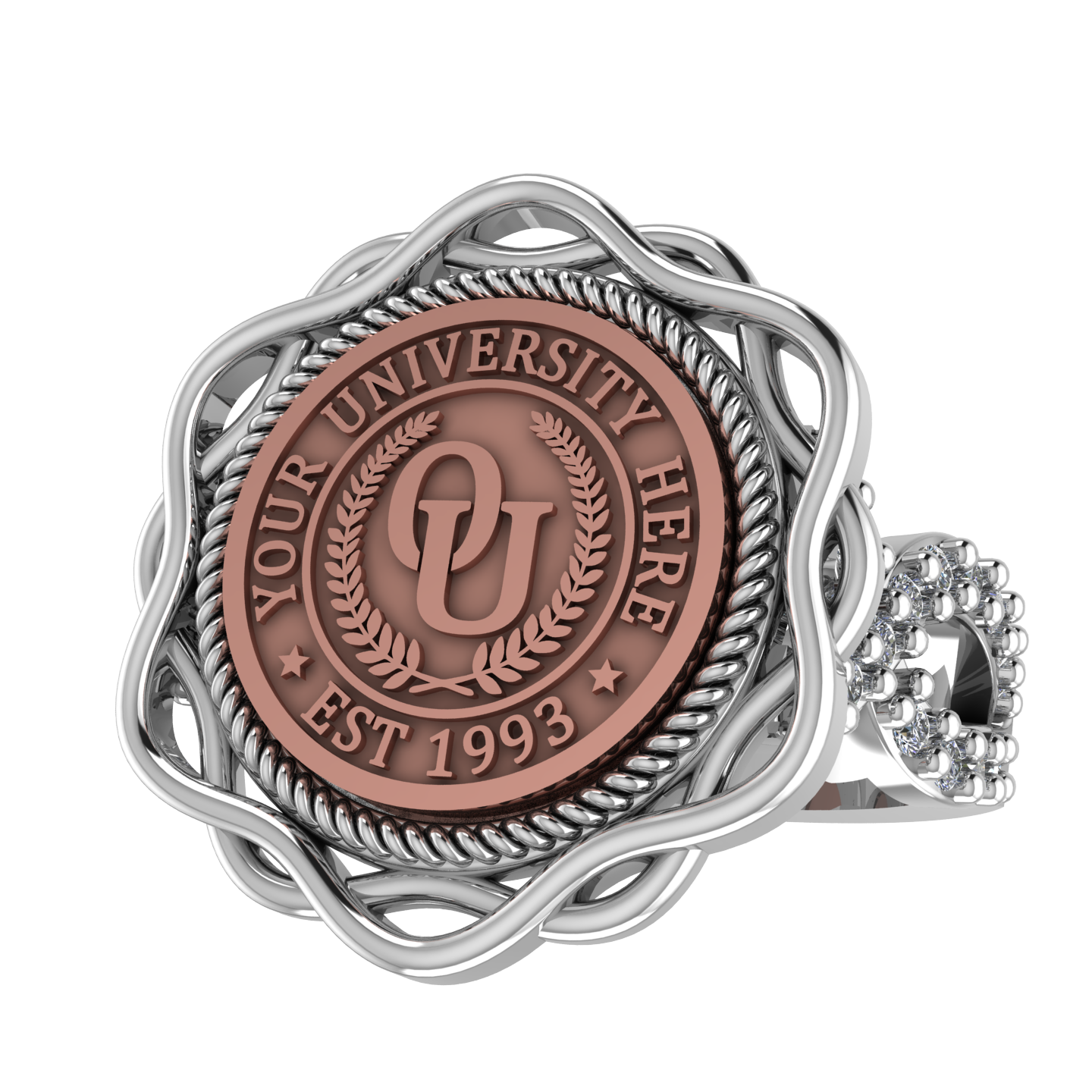 Slanga | Infinity Pave Band Custom College Ring