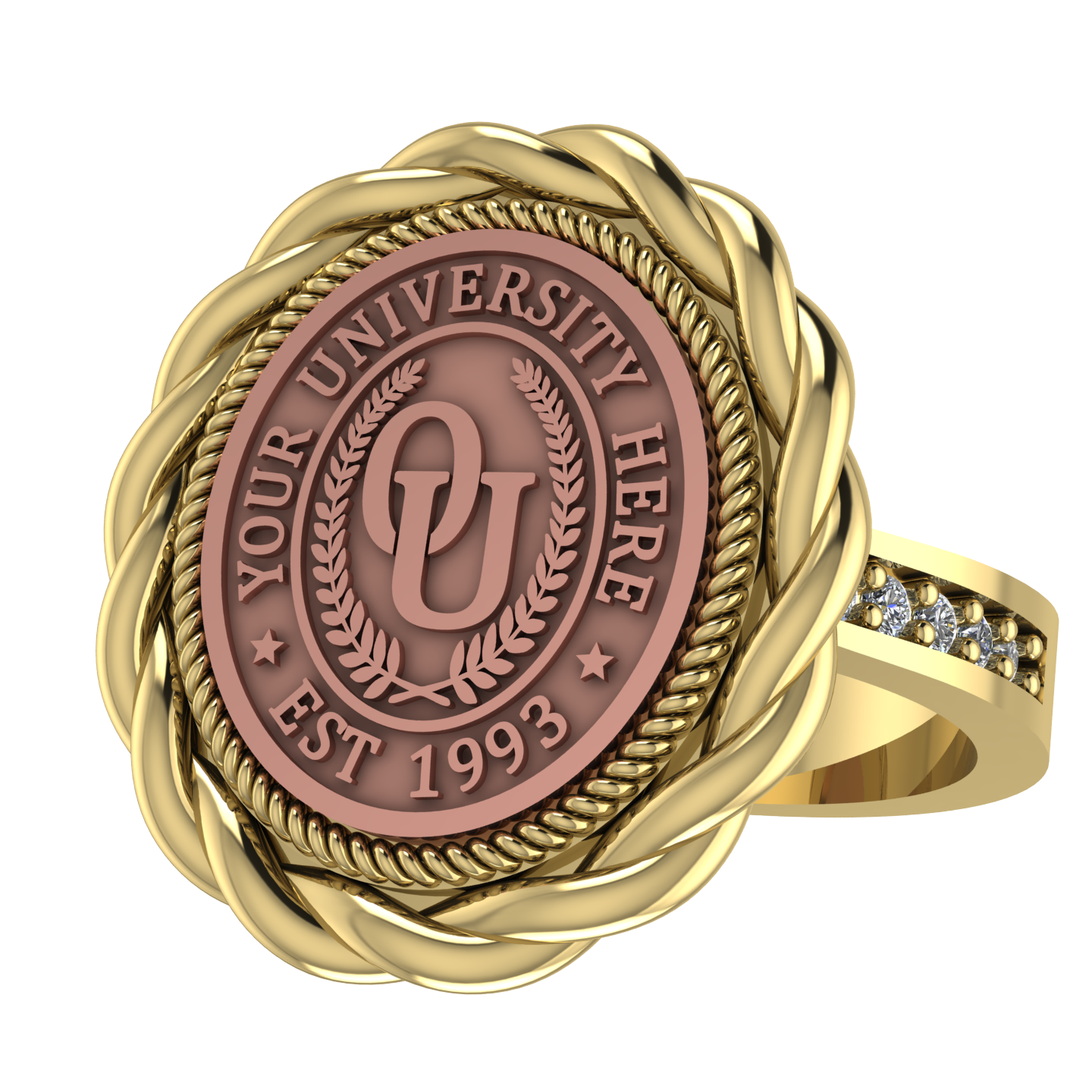 Melipat | Channel Core Band Custom Collage Ring