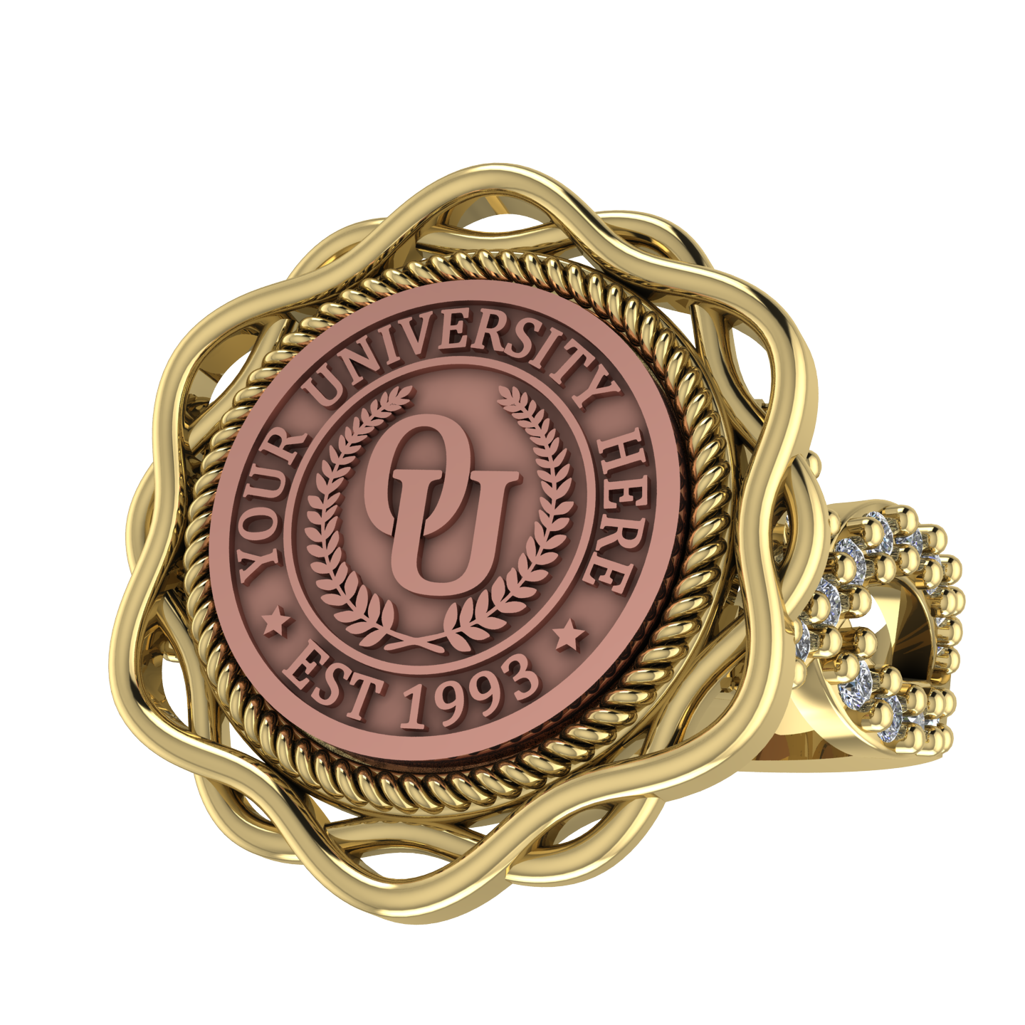 Slanga | Infinity Pave Band Custom College Ring