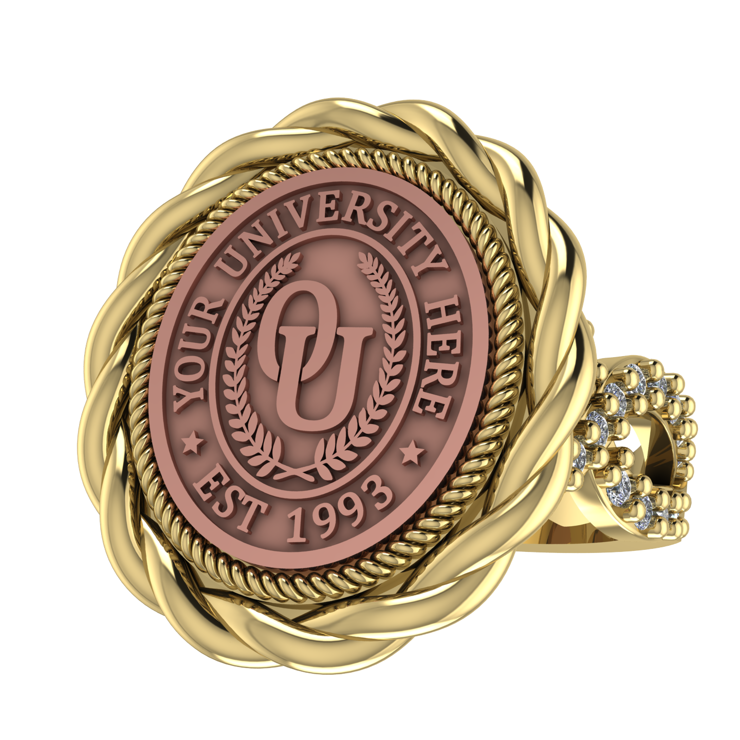 Melipat | Infinity Pave Band Custom Collage Ring