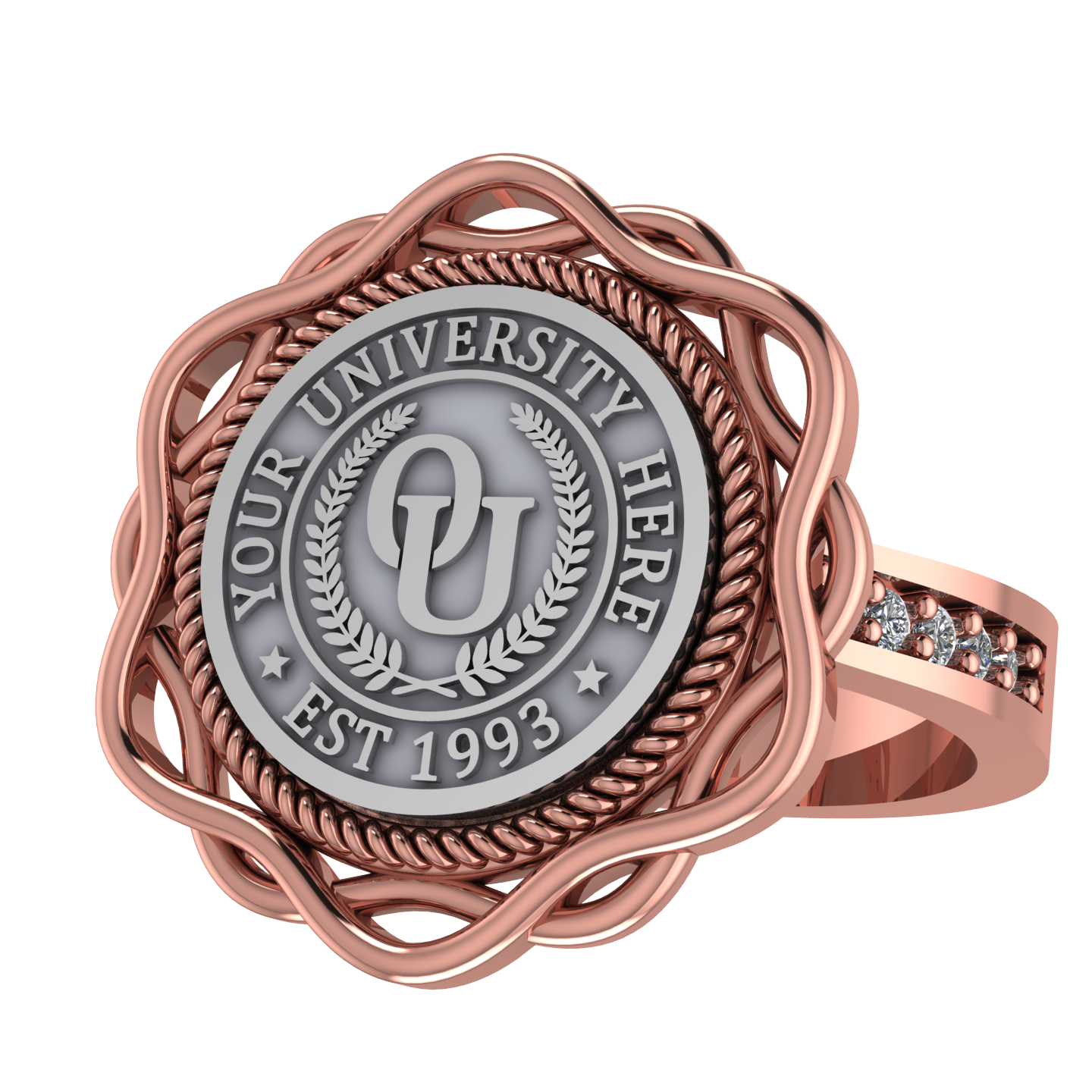 Slanga | Channel Core Band Custom College Ring