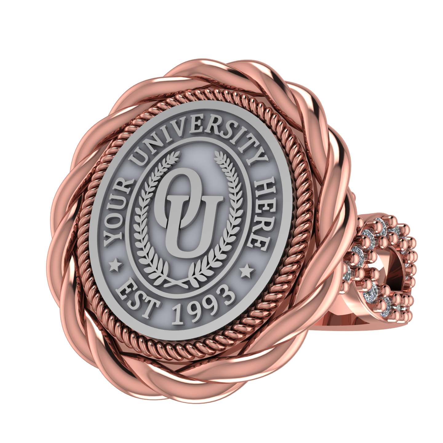 Melipat | Infinity Pave Band Custom Collage Ring