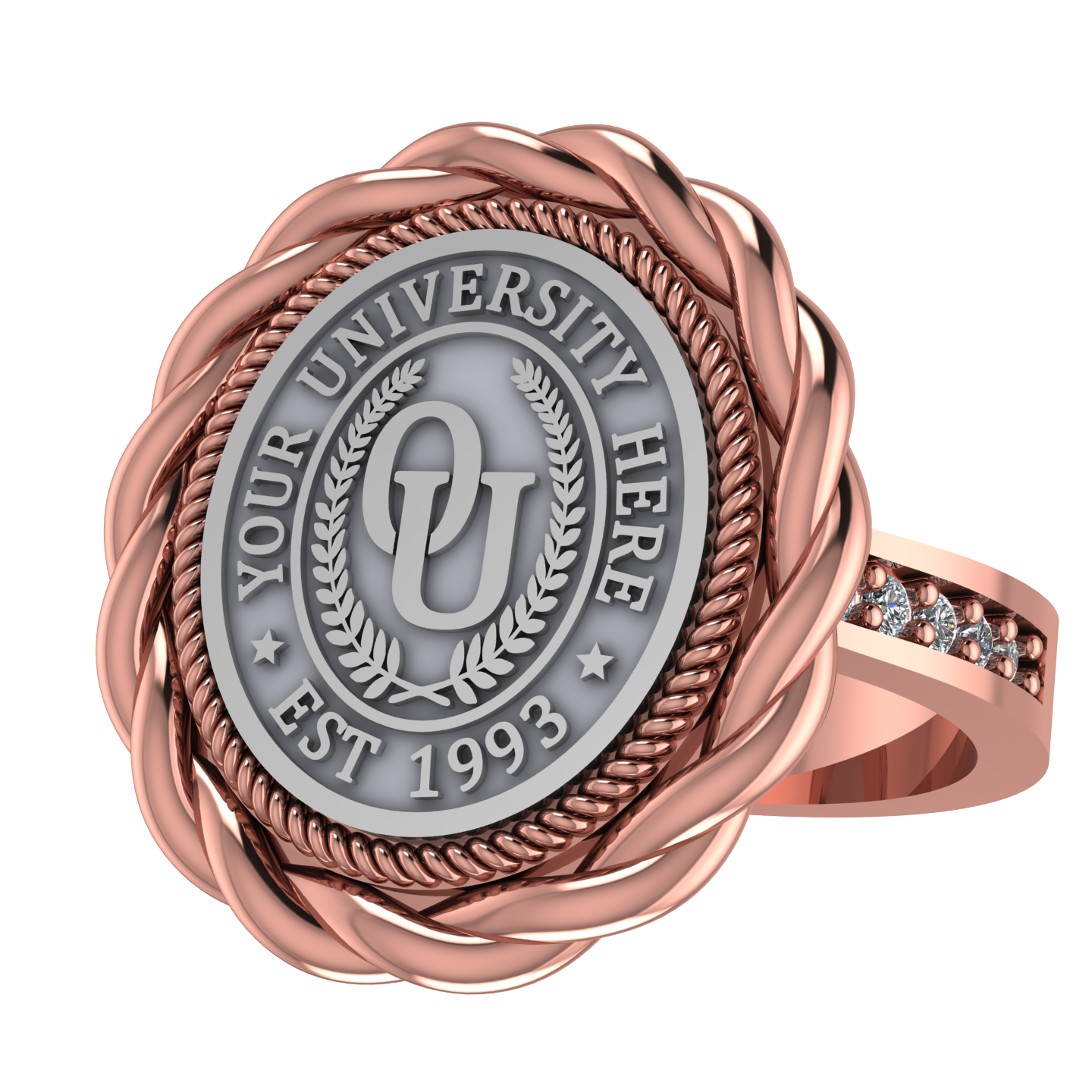 Melipat | Channel Core Band Custom Collage Ring