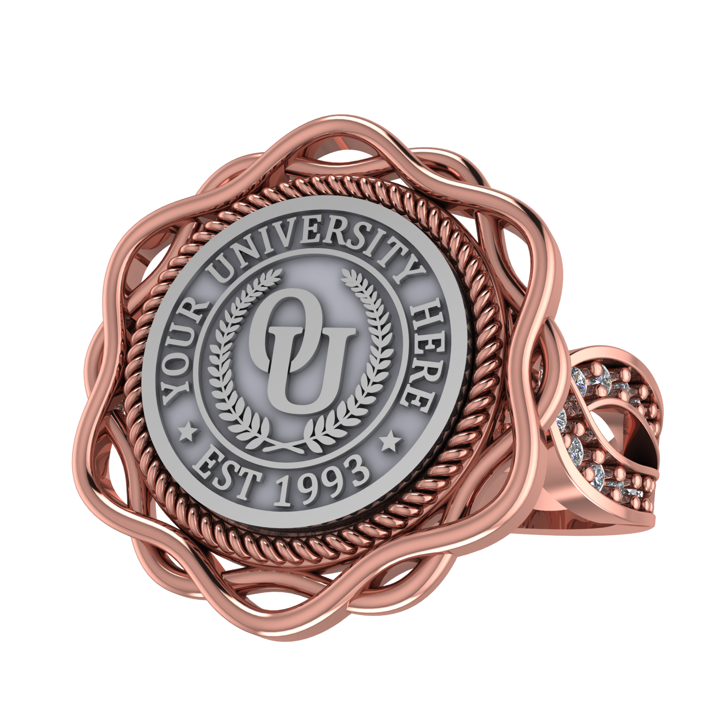 Slanga | Infinity Pave Band 2 Custom Collage Ring