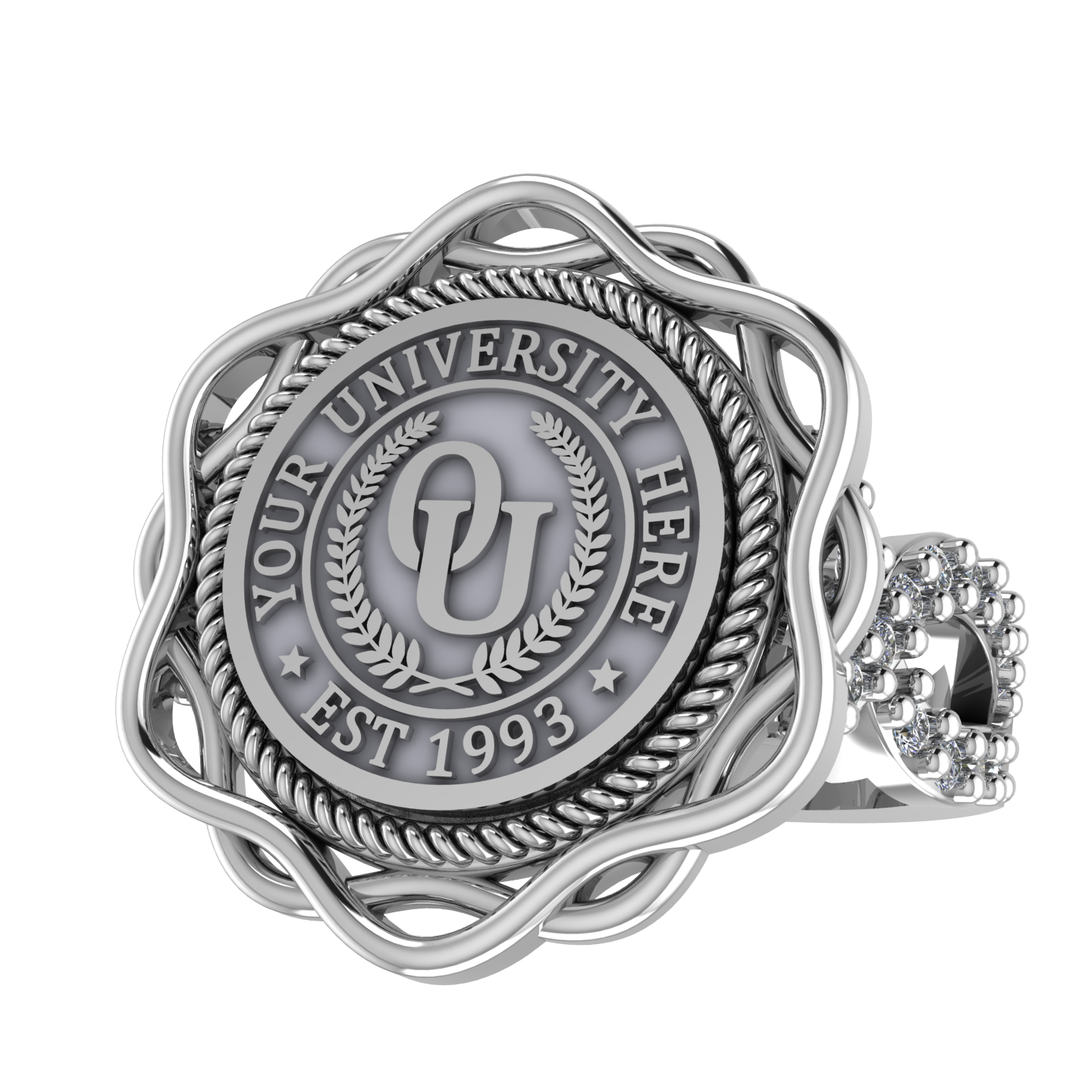 Slanga | Infinity Pave Band Custom College Ring
