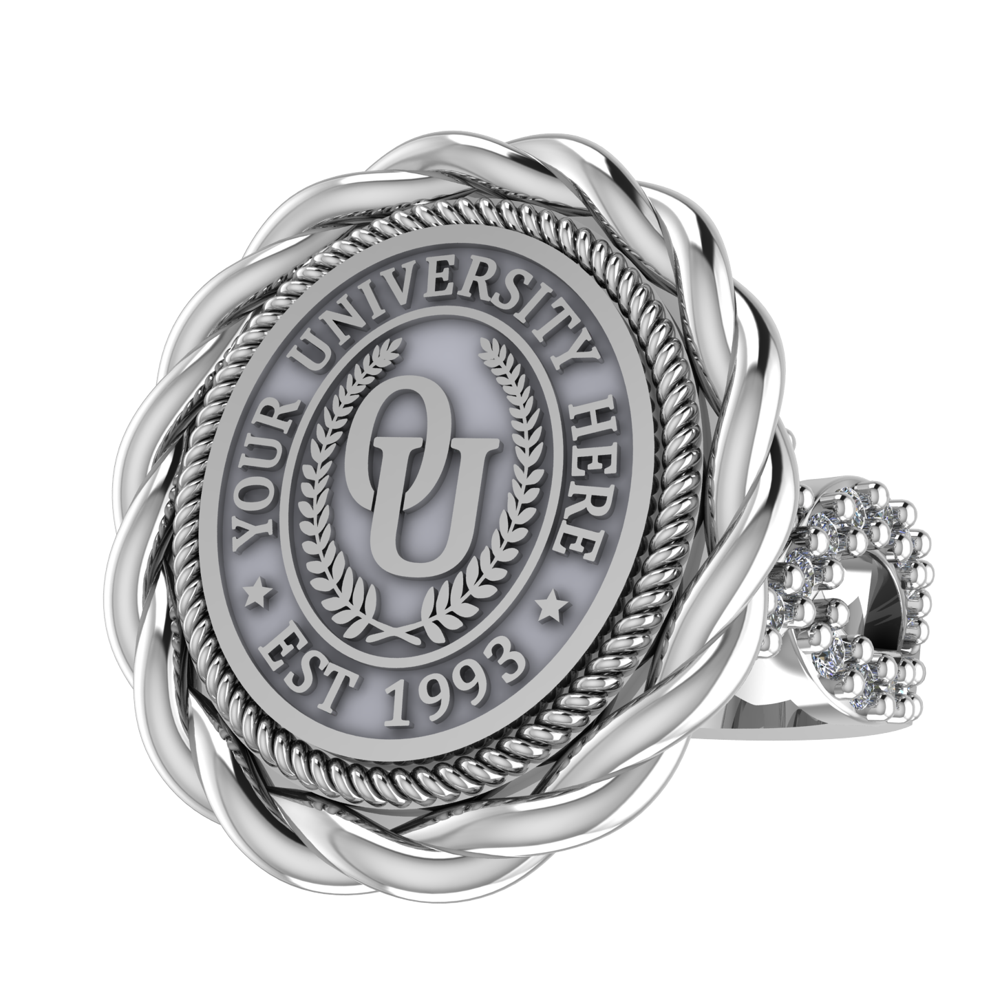 Melipat | Infinity Pave Band Custom Collage Ring