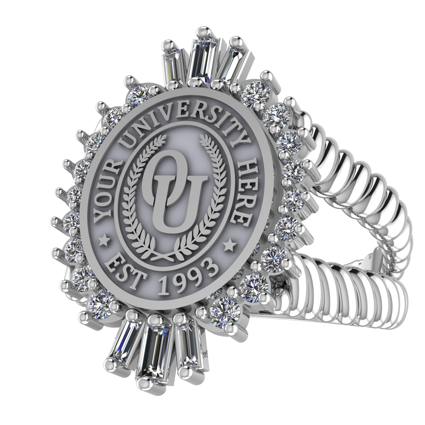 Seren Oval | V-Rope Band Custom Collage Ring