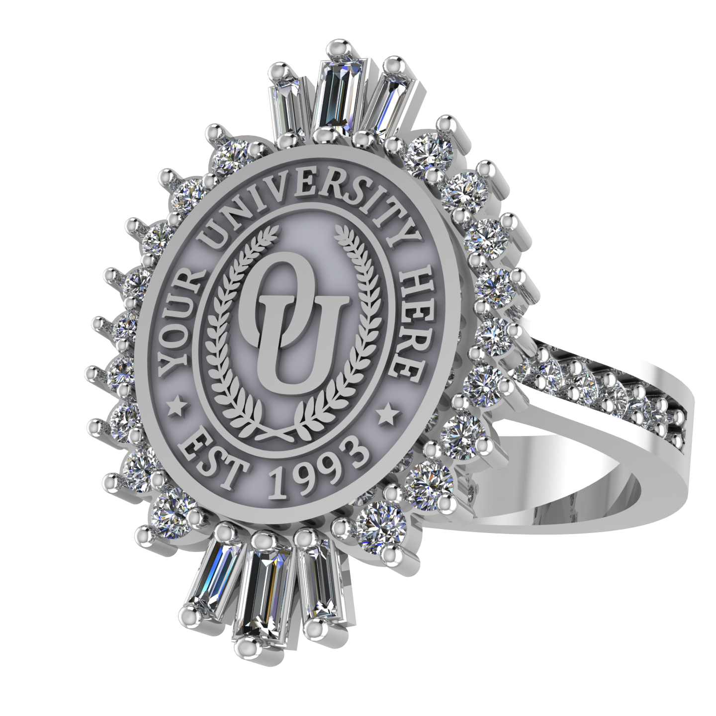 Seren Oval | Channel Core Band Custom Collage Ring