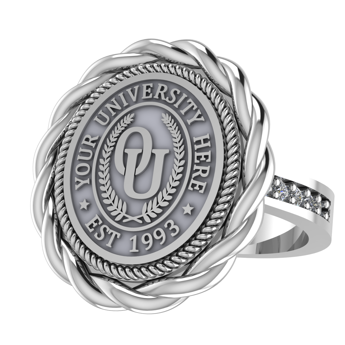 Melipat | Channel Core Band Custom Collage Ring