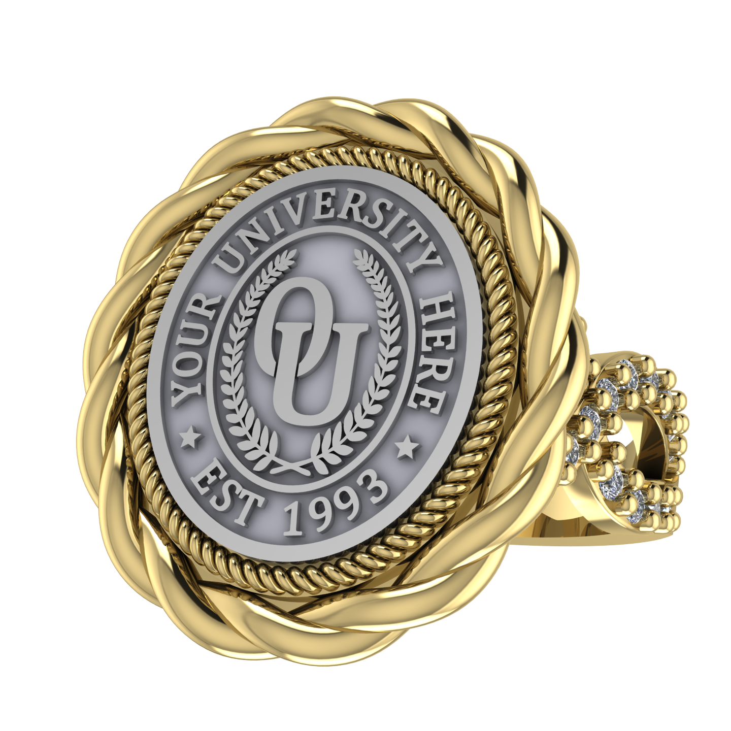 Melipat | Infinity Pave Band Custom Collage Ring