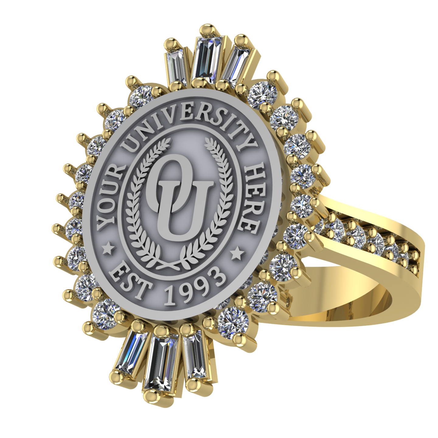 Seren Oval | Channel Core Band Custom Collage Ring