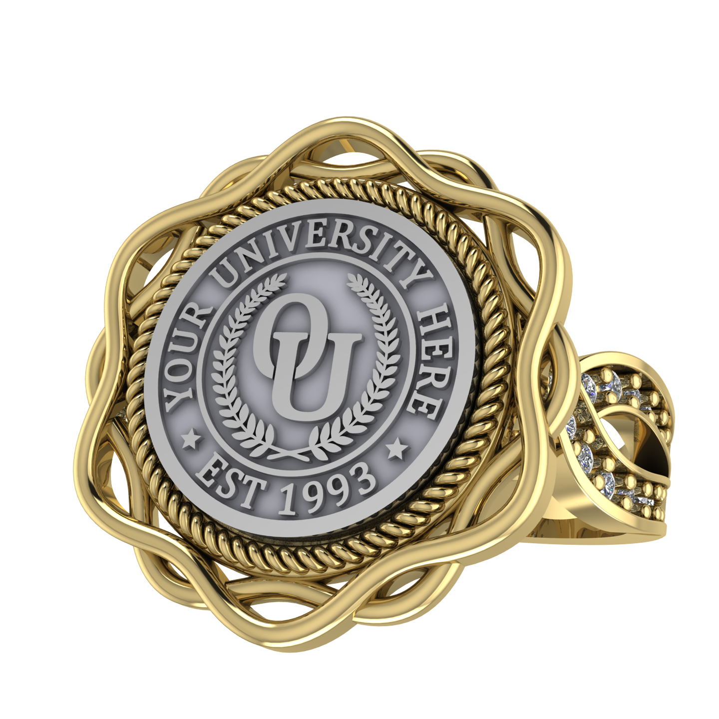 Slanga | Infinity Pave Band 2 Custom Collage Ring