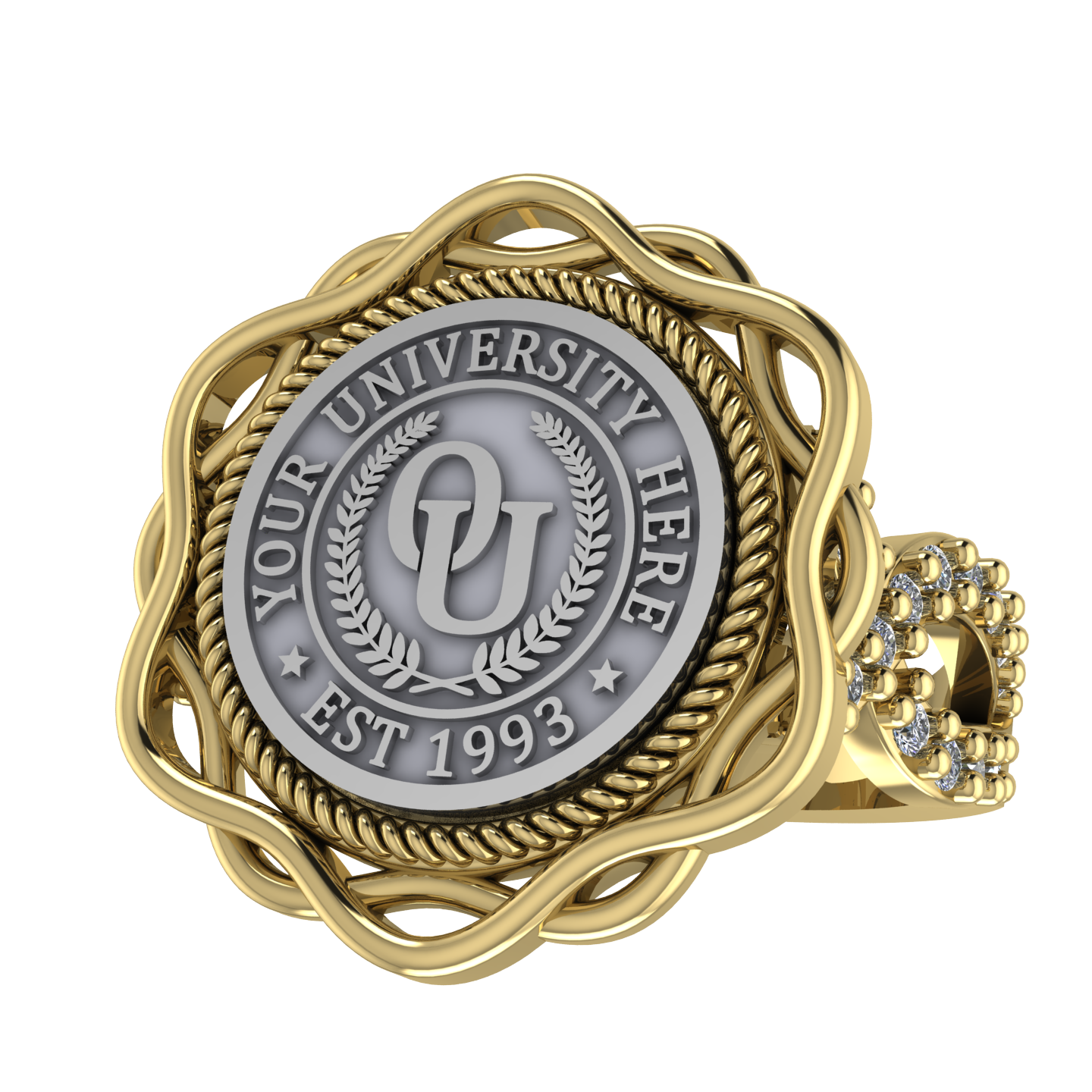 Slanga | Infinity Pave Band Custom Collage Ring