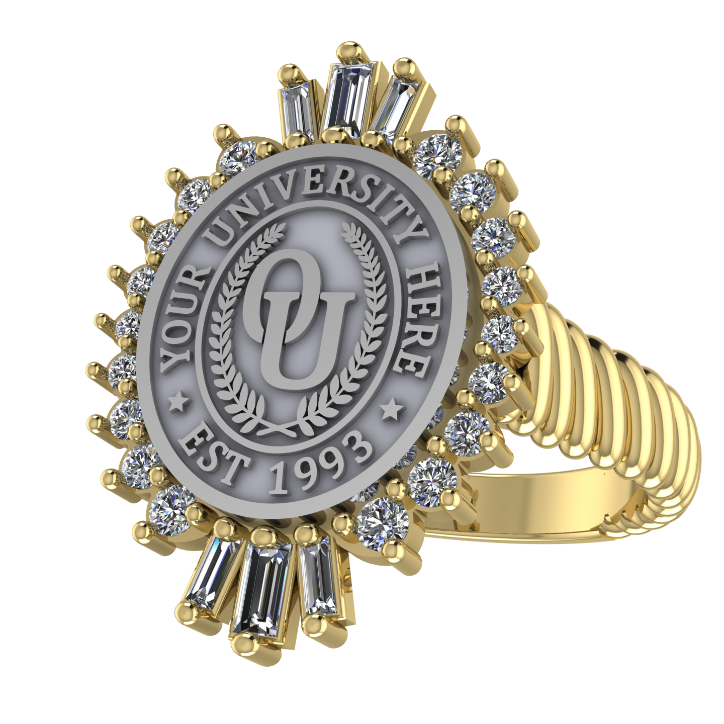 Seren Oval | Rope Core Band Custom Collage Ring