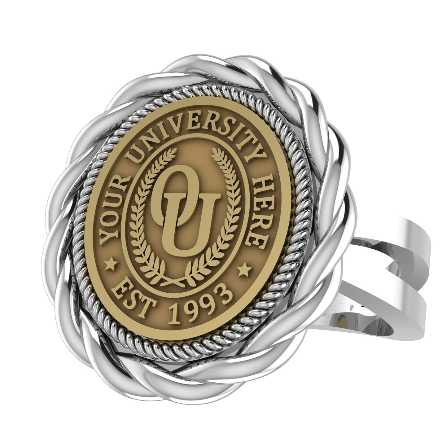 Melipat | Knife Edge Band Custom Collage Ring