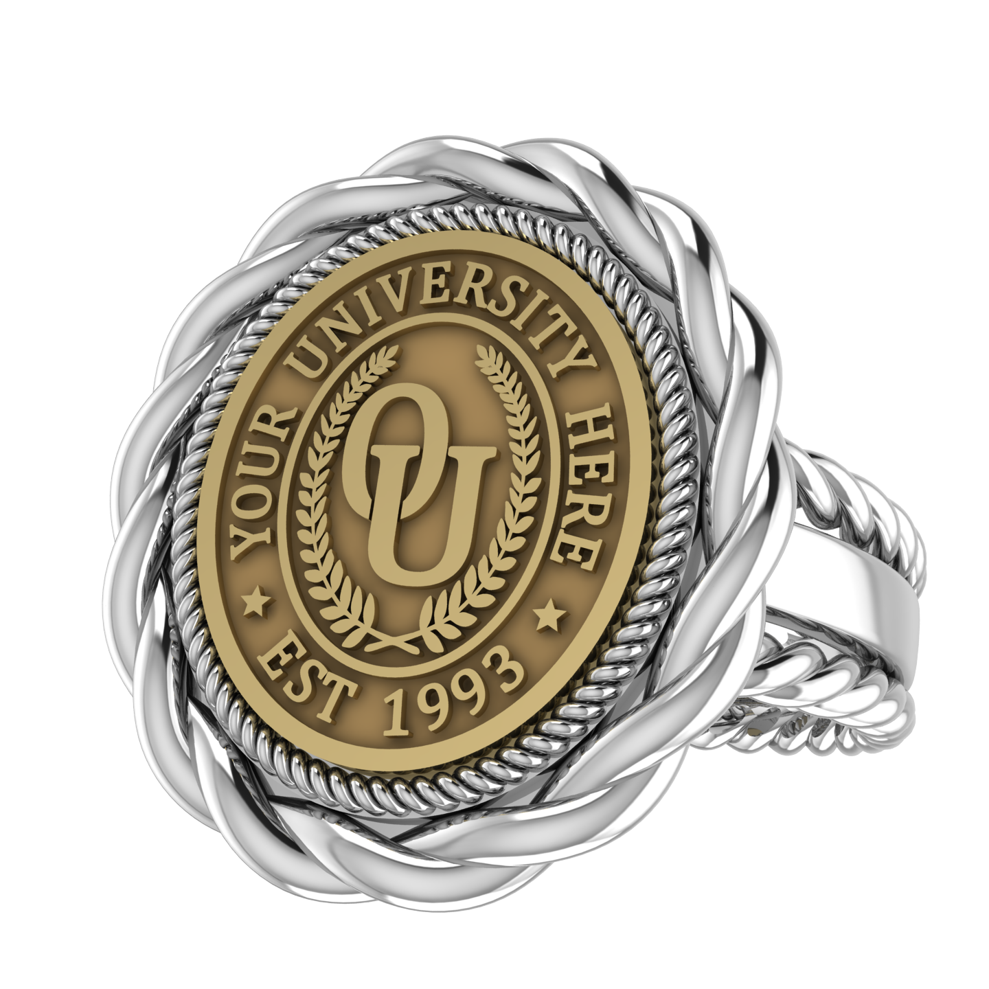 Melipat | Rope Edge Band Custom Collage Ring