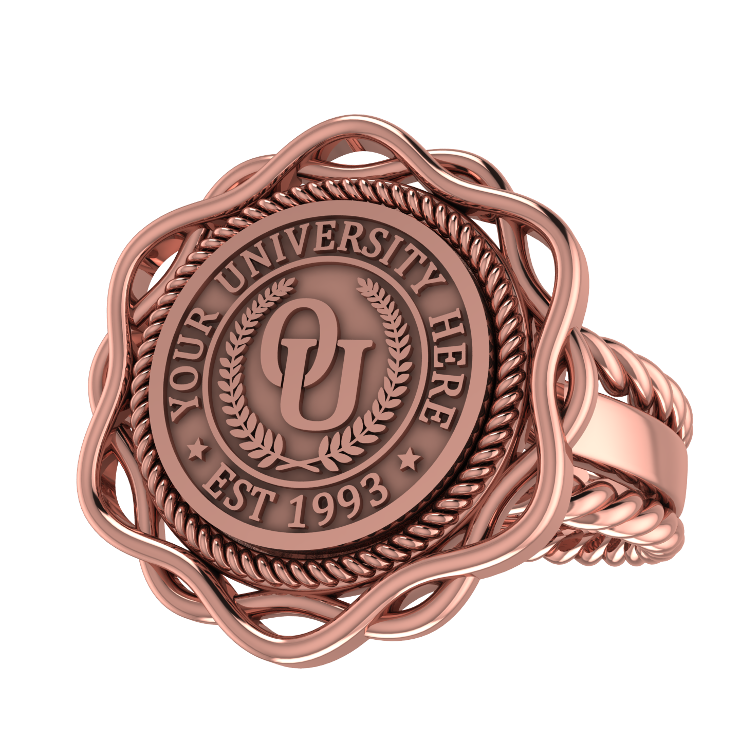 Slanga | Rope Edge Band Custom College Ring