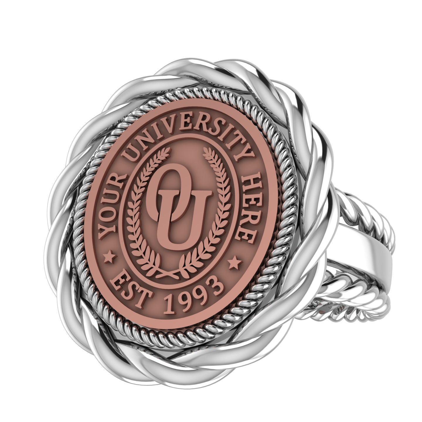 Melipat | Rope Edge Band Custom Collage Ring