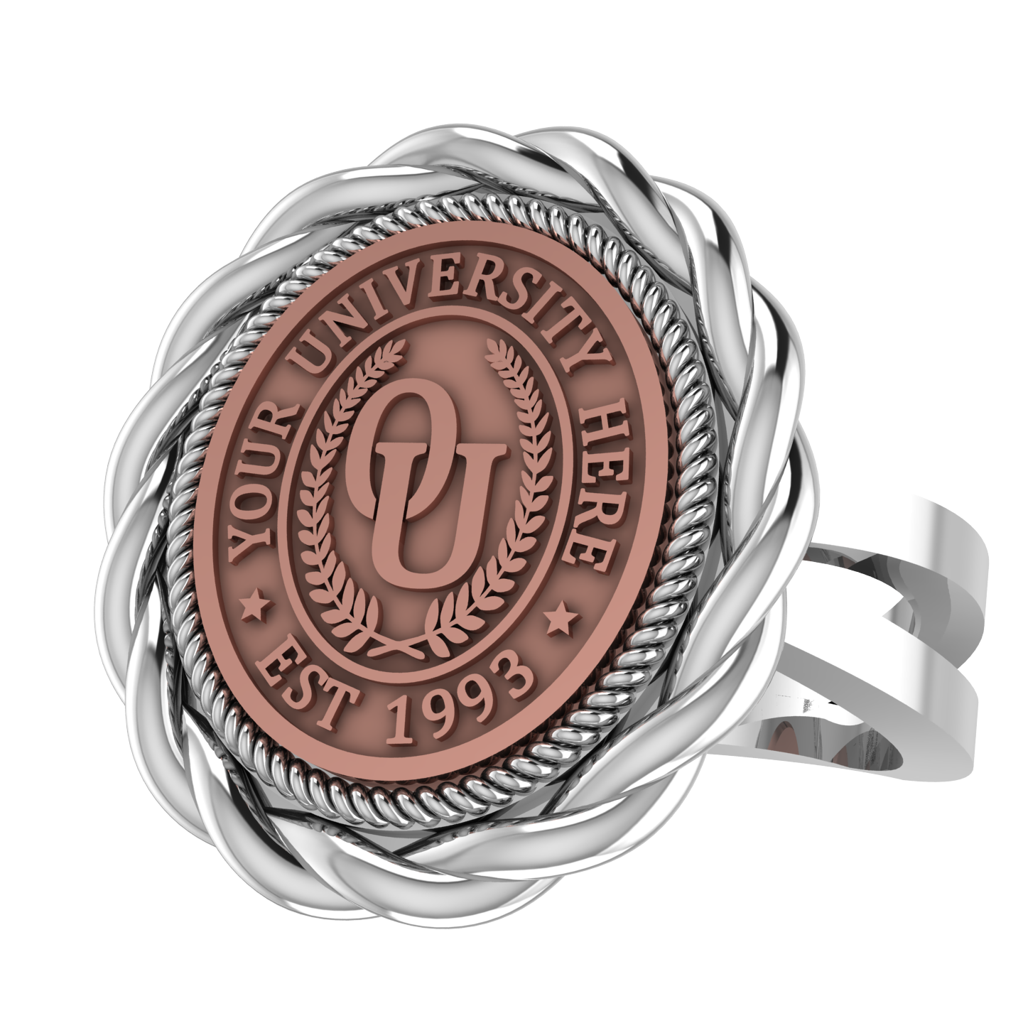 Melipat | Knife Edge Band Custom Collage Ring