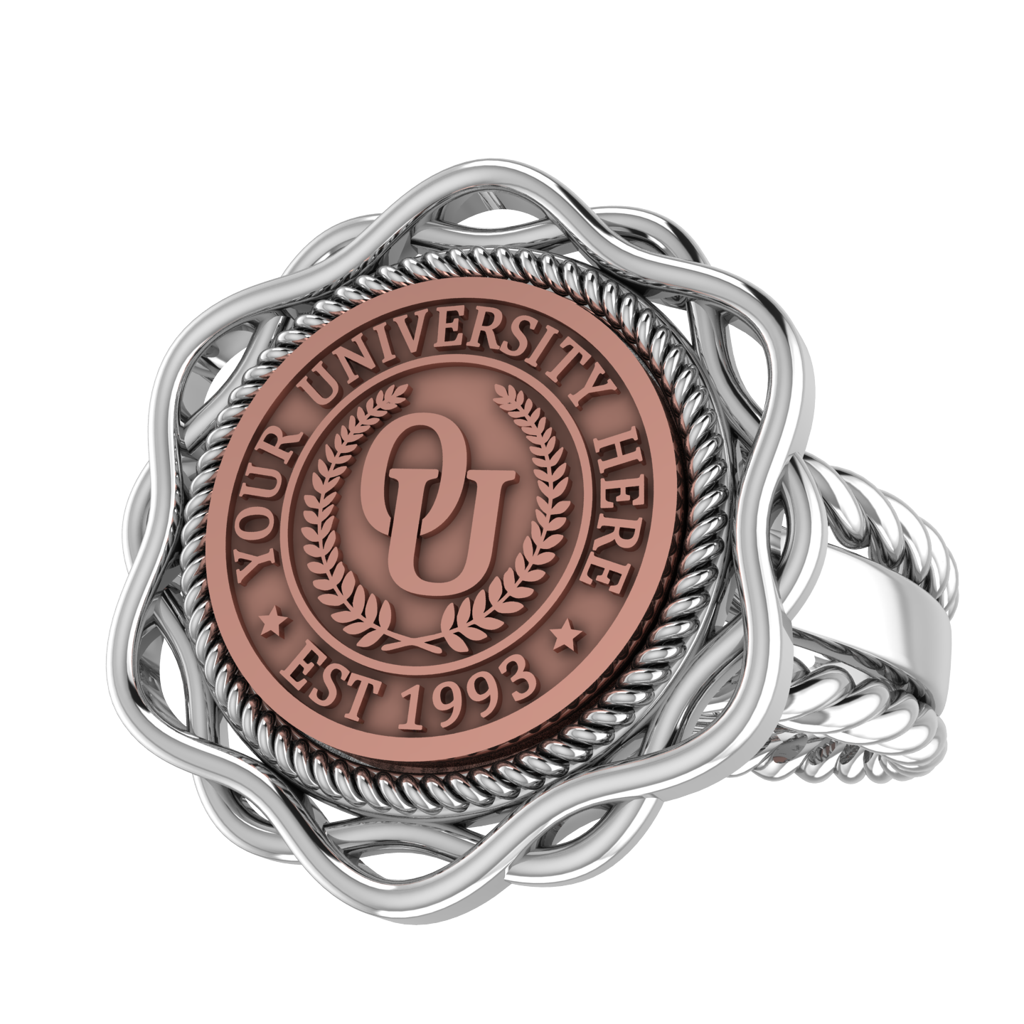 Slanga | Rope Edge Band Custom Collage Ring